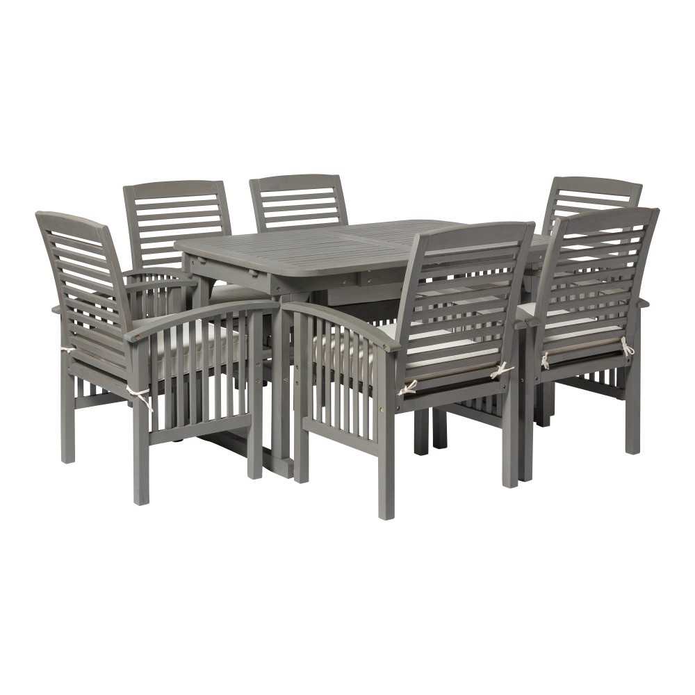 7-Piece Classic Outdoor Patio Dining Set - Grey Wash