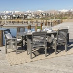 7-Piece Classic Outdoor Patio Dining Set - Grey Wash