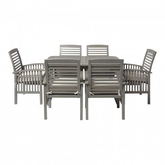 7-Piece Classic Outdoor Patio Dining Set - Grey Wash