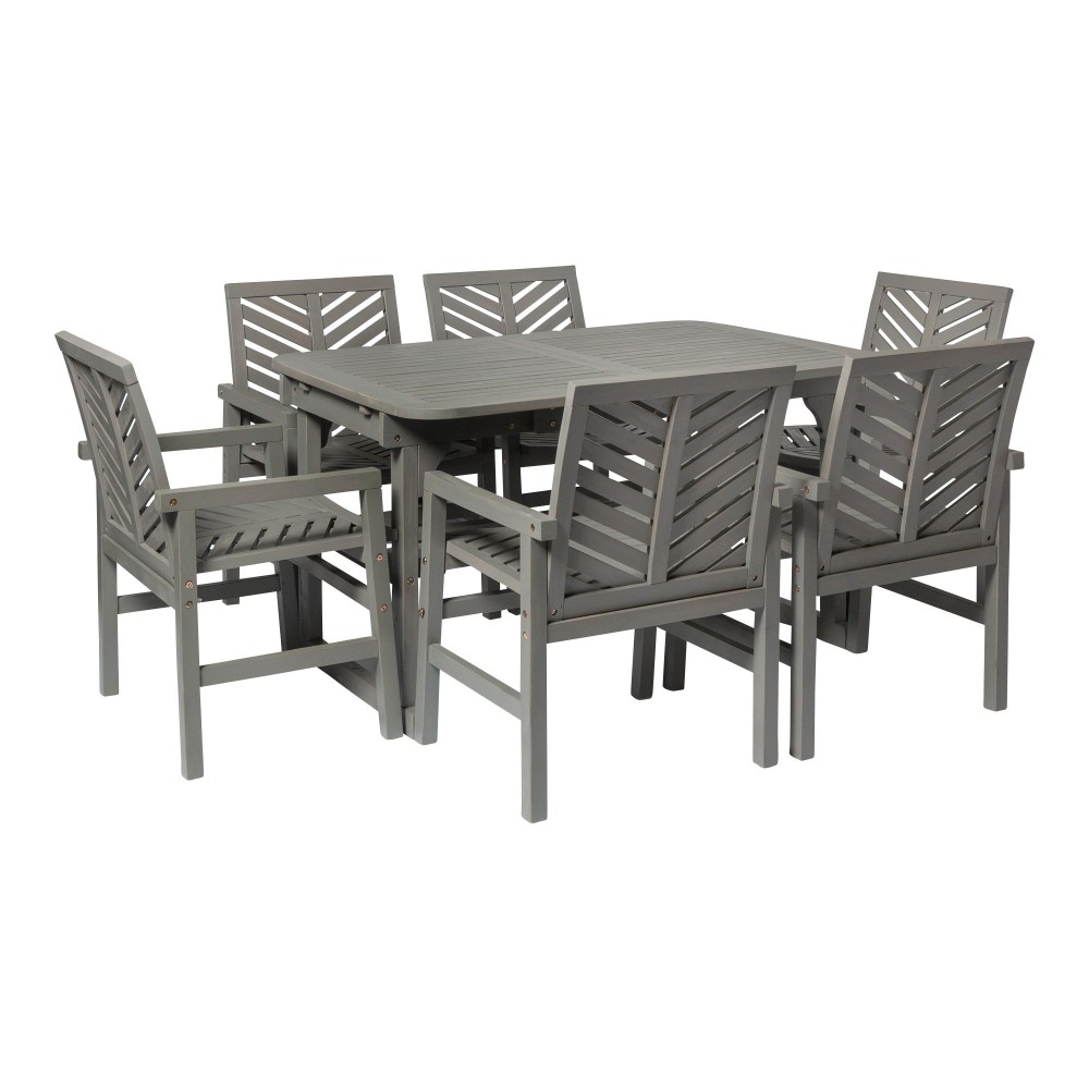 7-Piece Extendable Outdoor Patio Dining Set - Grey Wash