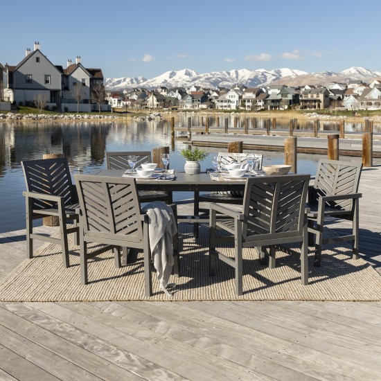 7-Piece Extendable Outdoor Patio Dining Set - Grey Wash