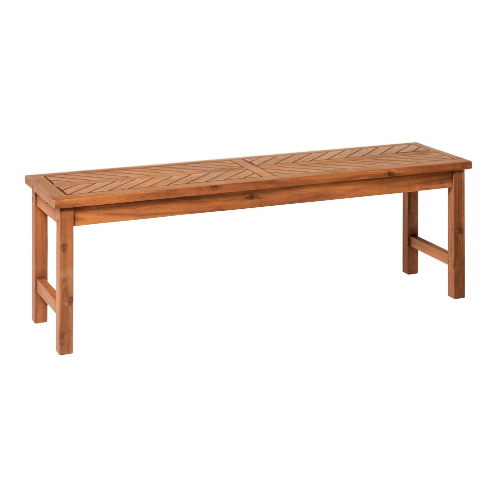 Vincent 53" Modern Patio Dining Bench - Brown