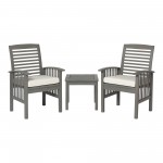 3-Piece Classic Outdoor Patio Chat Set - Grey Wash