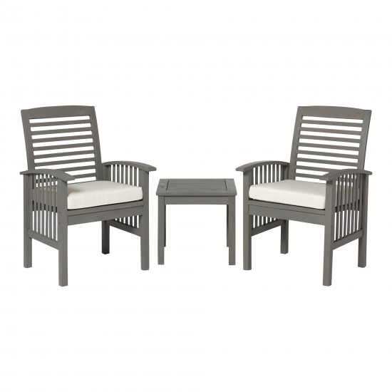 3-Piece Classic Outdoor Patio Chat Set - Grey Wash