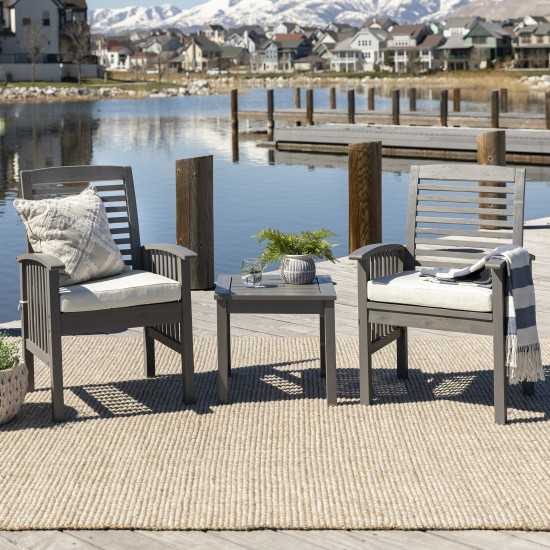 3-Piece Classic Outdoor Patio Chat Set - Grey Wash