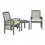 3-Piece Classic Outdoor Patio Chat Set - Grey Wash