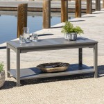Acacia Wood Patio Coffee Table - Grey Wash
