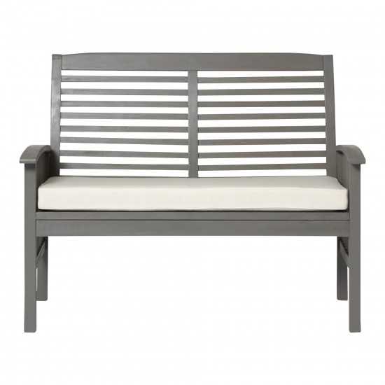 Outdoor Love Seat with Cushion - Grey Wash