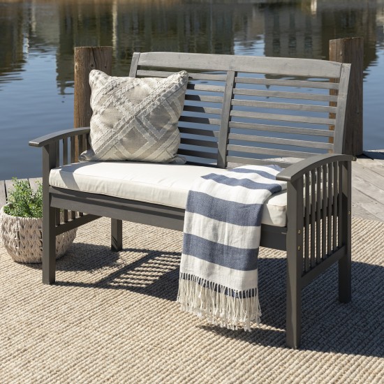 Outdoor Love Seat with Cushion - Grey Wash