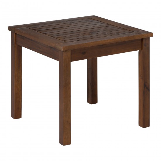 20" Simple Outdoor Side Table - Dark Brown