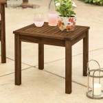 20" Simple Outdoor Side Table - Dark Brown