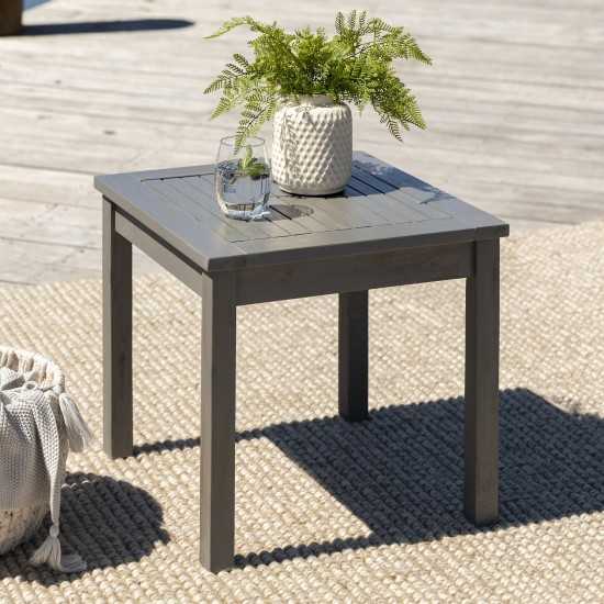 20" Simple Outdoor Side Table - Grey Wash