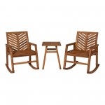 Vincent Outdoor Chevron Rocking Chair - Brown