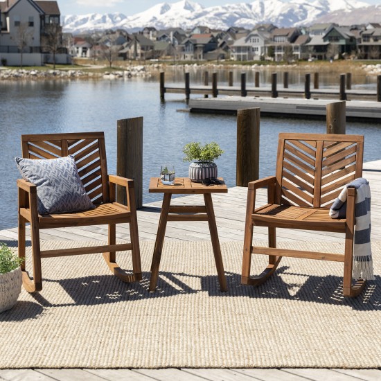 Vincent Outdoor Chevron Rocking Chair - Brown