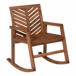 Vincent Outdoor Chevron Rocking Chair - Brown