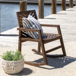 Vincent Outdoor Chevron Rocking Chair - Dark Brown