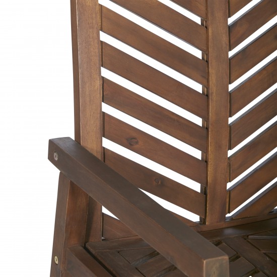 Vincent Outdoor Chevron Rocking Chair - Dark Brown