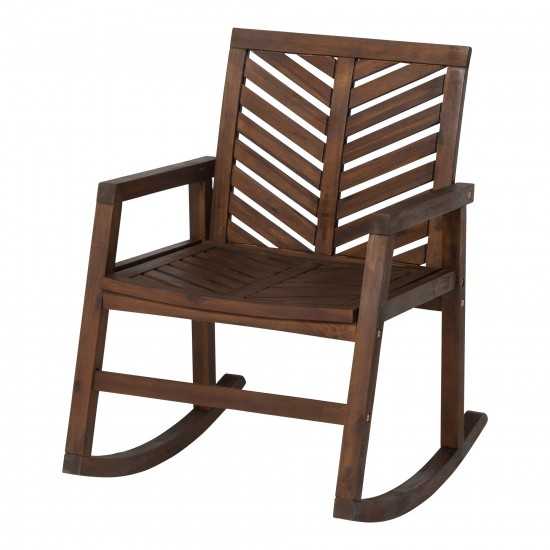 Vincent Outdoor Chevron Rocking Chair - Dark Brown