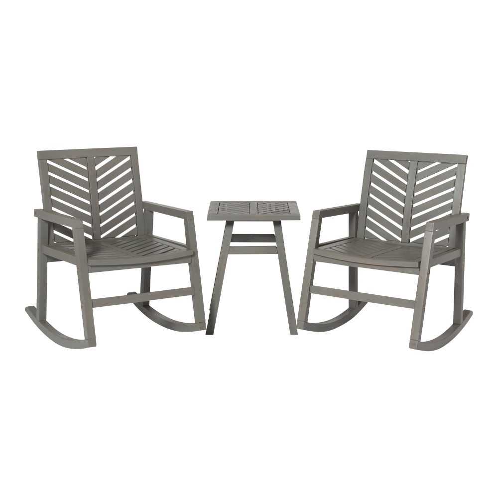 Vincent Outdoor Chevron Rocking Chair - Grey Wash