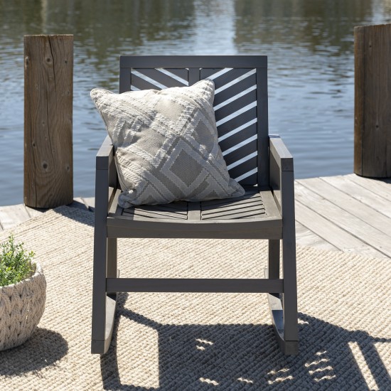 Vincent Outdoor Chevron Rocking Chair - Grey Wash