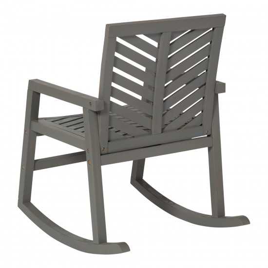 Vincent Outdoor Chevron Rocking Chair - Grey Wash