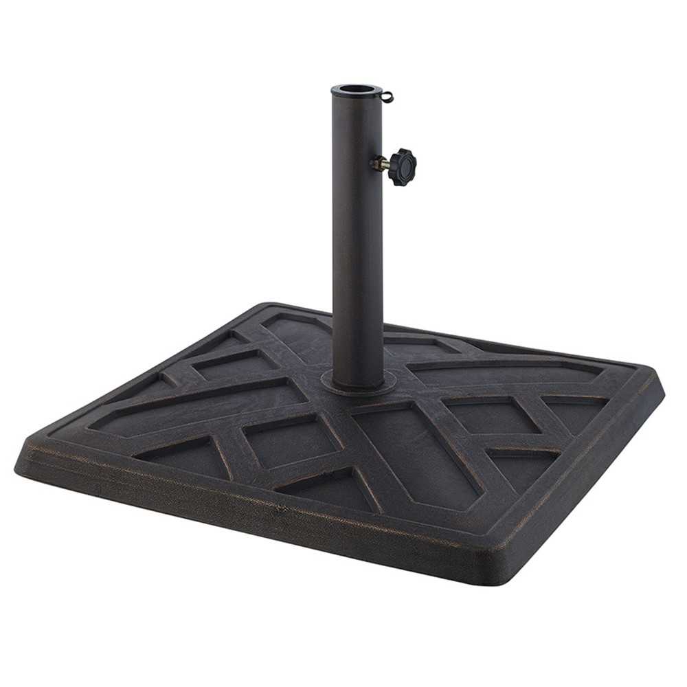 Square Outdoor Patio Umbrella Base - Antique Bronze