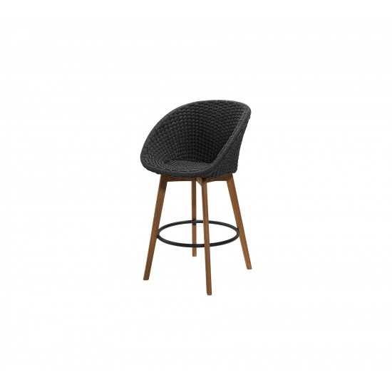 Cane-line Peacock bar chair w/teak legs, 5455RODGT