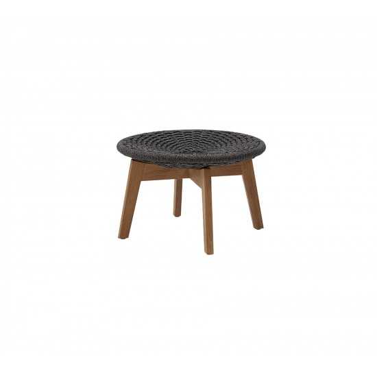 Cane-line Peacock footstool/side table w/teak legs, 5358RODGT