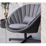 Cane-line Peacock lounge chair w/swivel aluminium base, 5458RODGSWB