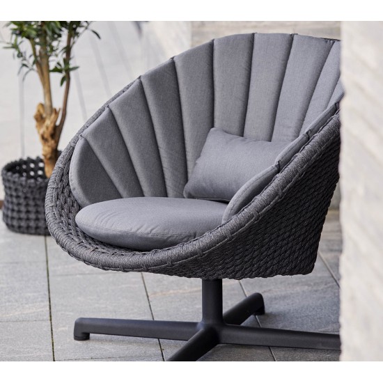 Cane-line Peacock lounge chair w/swivel aluminium base, 5458RODGSWB