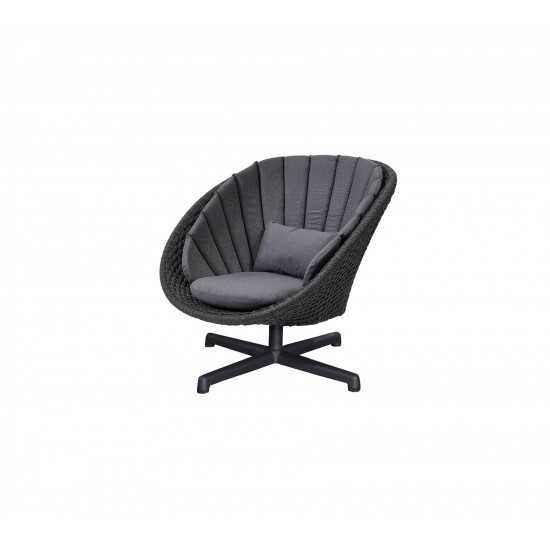 Cane-line Peacock lounge chair w/swivel aluminium base, 5458RODGSWB