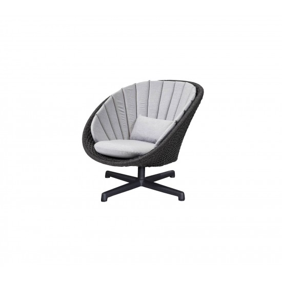 Cane-line Peacock lounge chair w/swivel aluminium base, 5458RODGSWB