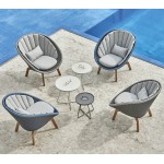 Cane-line Peacock lounge chair w/teak legs, 5458BCT