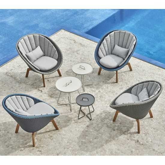 Cane-line Peacock lounge chair w/teak legs, 5458BCT