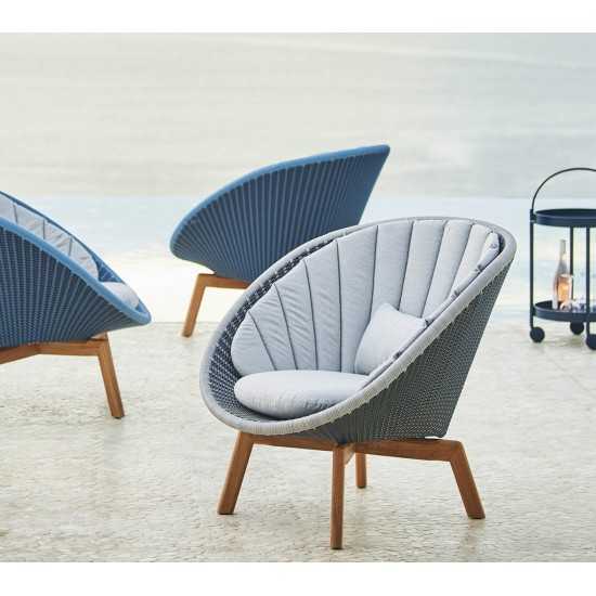 Cane-line Peacock lounge chair w/teak legs, 5458GIT