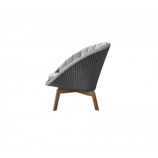 Cane-line Peacock lounge chair w/teak legs, 5458GIT