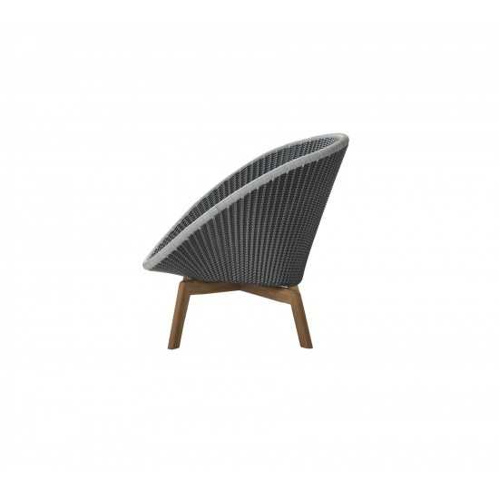 Cane-line Peacock lounge chair w/teak legs, 5458GIT