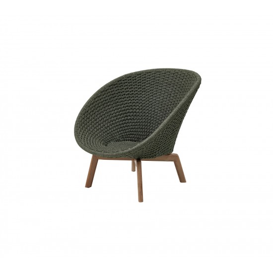 Cane-line Peacock lounge chair w/teak legs, 5458RODGRMT