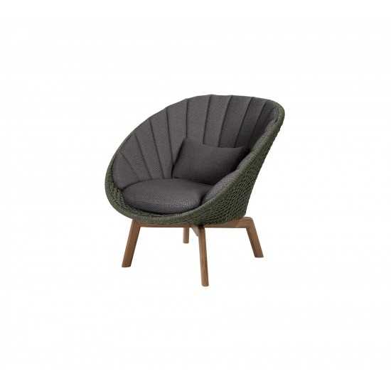 Cane-line Peacock lounge chair w/teak legs, 5458RODGRMT