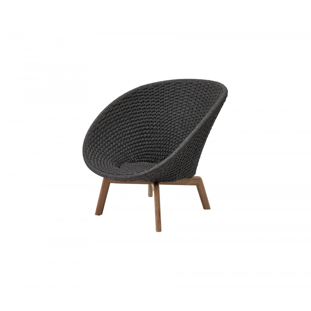 Cane-line Peacock lounge chair w/teak legs, 5458RODGT Cane-line Peacock lounge chair w/teak legs, 5458RODGT