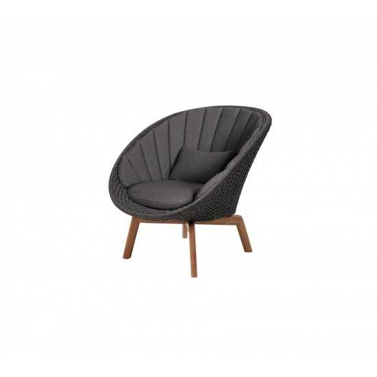 Cane-line Peacock lounge chair w/teak legs, 5458RODGT