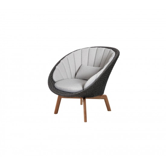 Cane-line Peacock lounge chair w/teak legs, 5458RODGT