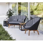 Cane-line Peacock lounge chair w/teak legs, 5458RODGT