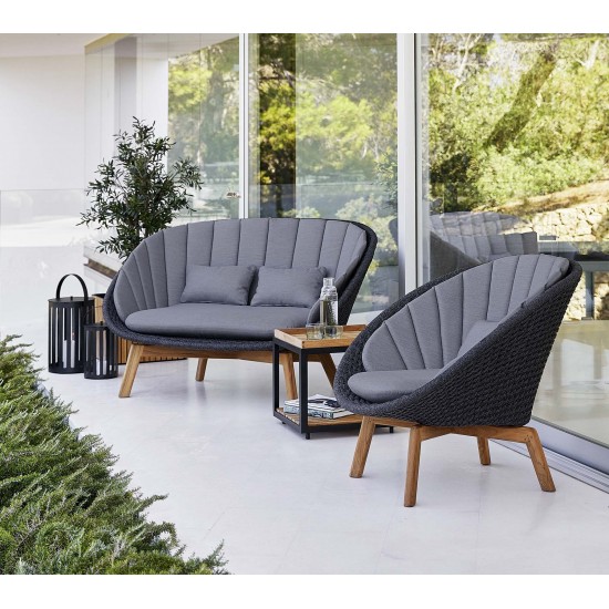 Cane-line Peacock lounge chair w/teak legs, 5458RODGT