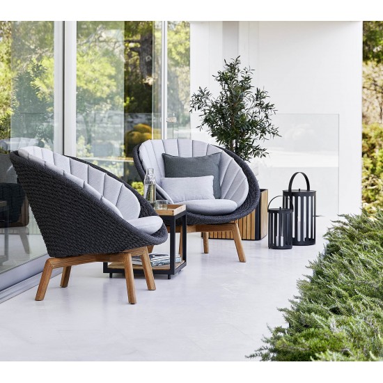 Cane-line Peacock lounge chair w/teak legs, 5458RODGT