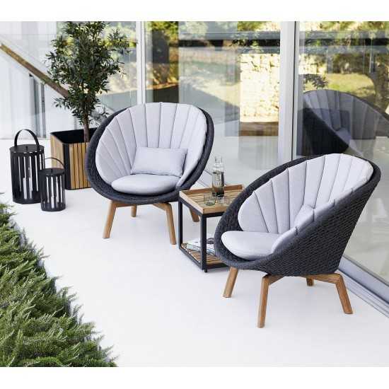 Cane-line Peacock lounge chair w/teak legs, 5458RODGT