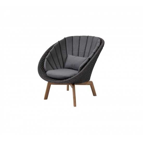 Cane-line Peacock lounge chair w/teak legs, 5458RODGT