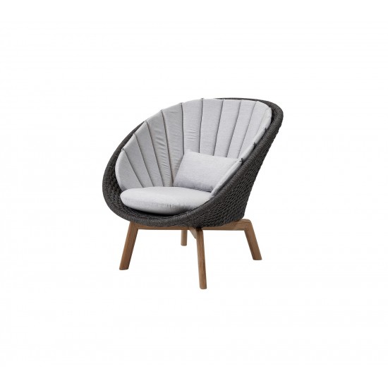 Cane-line Peacock lounge chair w/teak legs, 5458RODGT