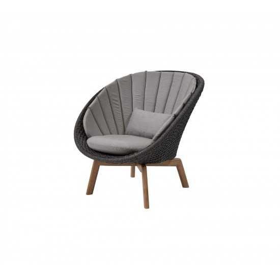 Cane-line Peacock lounge chair w/teak legs, 5458RODGT