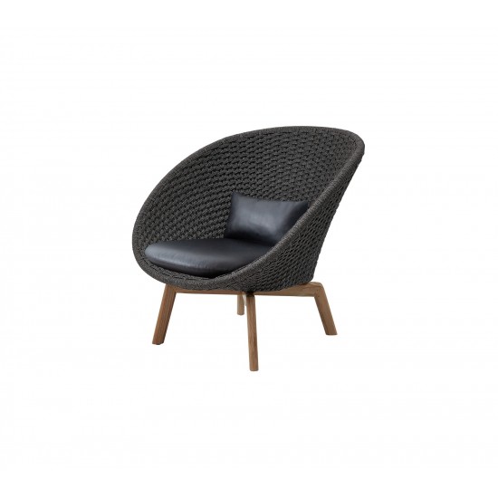 Cane-line Peacock lounge chair w/teak legs, 5458RODGT